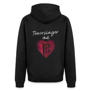 Violaschlüssel Chor Musik Tenor Sänger Musiker - Unisex Premium Bio Zip Hoodie - Schwarz - Hinten - Nico (187cm)