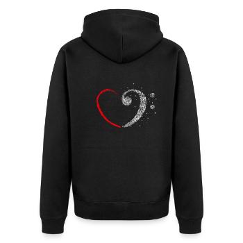 Clef de basse chœur musique professeur de musique musicien - Veste à capuche bio Premium Unisexe - noir - Dos - Nico (187cm)