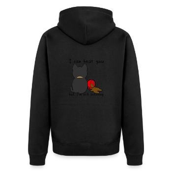 Je t’entends mais je n’écoute pas - Sélective - Veste à capuche bio Premium Unisexe - noir - Dos - Nico (187cm)