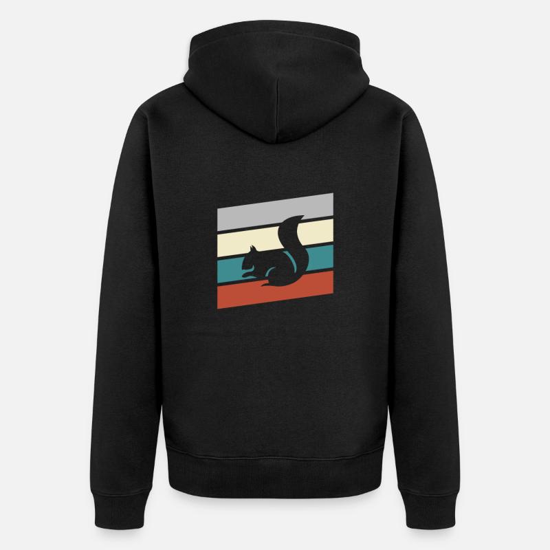 Écureuil Rétro - Veste à capuche bio Premium Unisexe - noir