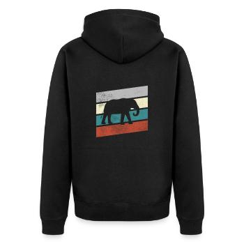 Éléphant Rétro - Veste à capuche bio Premium Unisexe - noir - Dos - Nico (187cm)