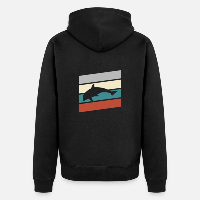 Dauphin Rétro - Veste à capuche bio Premium Unisexe - noir