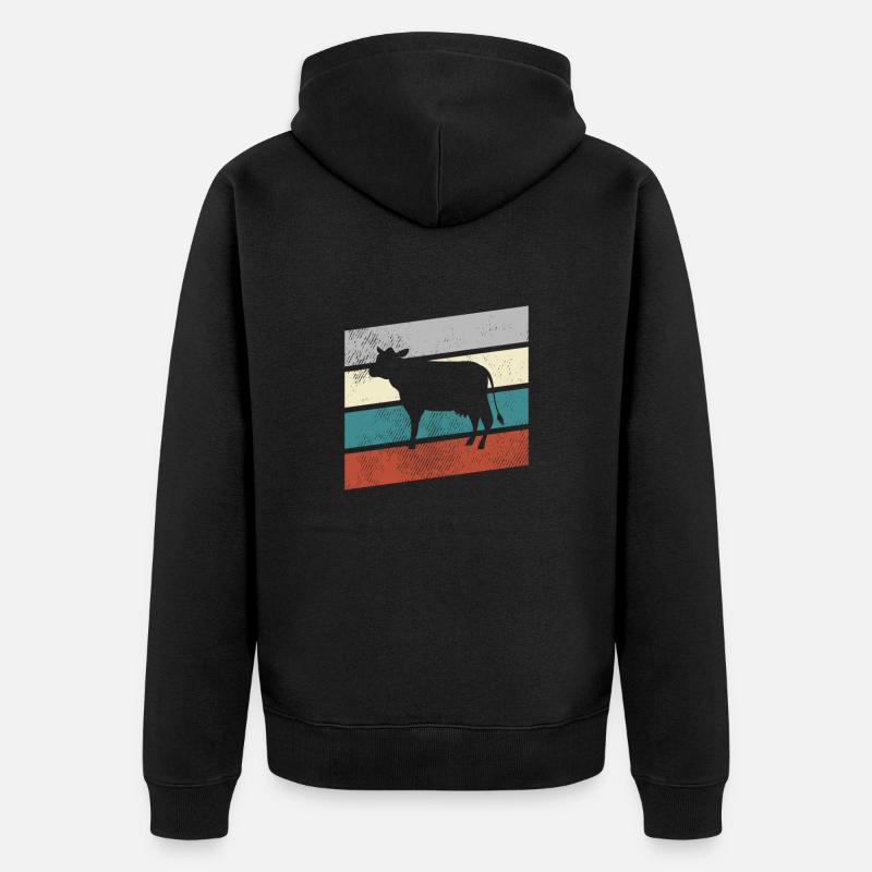 Vache Rétro - Veste à capuche bio Premium Unisexe - noir