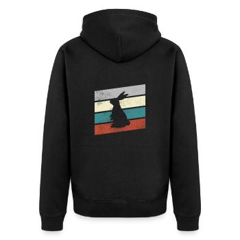 Lapin Rétro - Veste à capuche bio Premium Unisexe - noir - Dos - Nico (187cm)