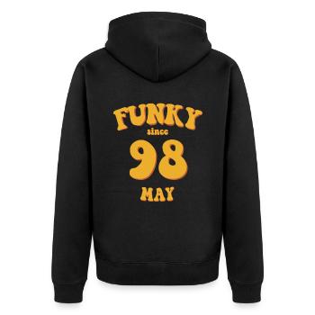 Funky Birthday: May 1998 - Flower Power - Unisex Premium Organic Zip Hoodie - black - Back - Nico (187cm)