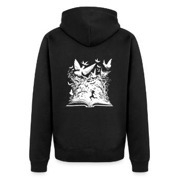 Livre Rat de bibliothèque Rat de bibliothèque Oiseaux - Veste à capuche bio Premium Unisexe - noir - Dos - Nico (187cm)