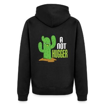 Cactus No Hug Distanciation sociale - Veste à capuche bio Premium Unisexe - noir - Dos - Nico (187cm)