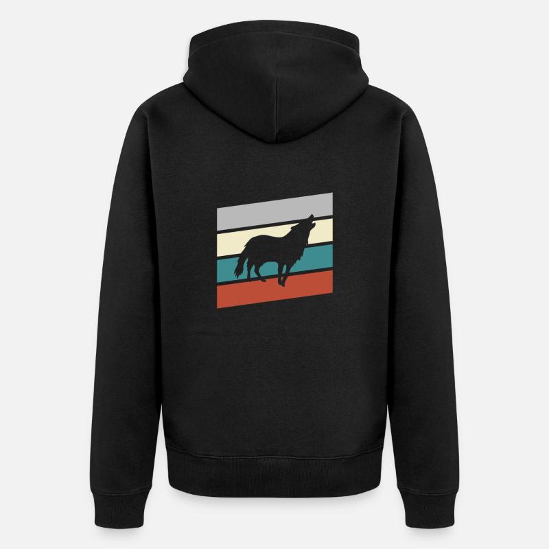 Wolf Rétro - Veste à capuche bio Premium Unisexe - noir