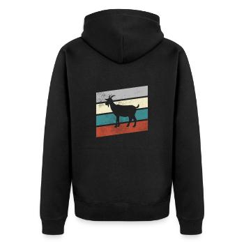 Chèvre Rétro - Veste à capuche bio Premium Unisexe - noir - Dos - Nico (187cm)