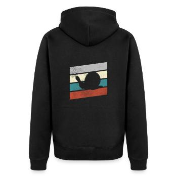 Snail Retro - Unisex Premium Organic Zip Hoodie - black - Back - Nico (187cm)