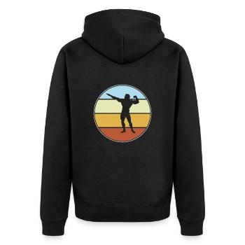 Body building Retro - Unisex Premium Organic Zip Hoodie - black - Back - Nico (187cm)