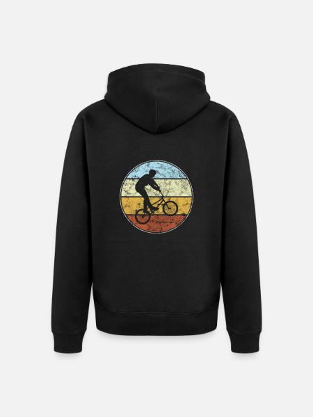 BMX Retro - Unisex Premium Organic Zip Hoodie - black