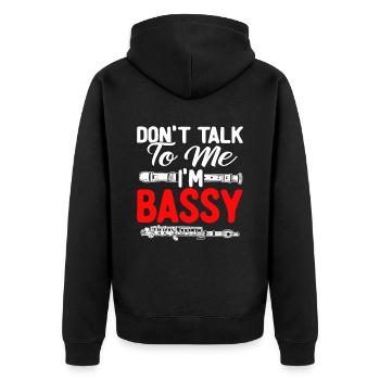 Fagott Fagottist - Unisex Premium Bio Zip Hoodie - Schwarz - Hinten - Nico (187cm)