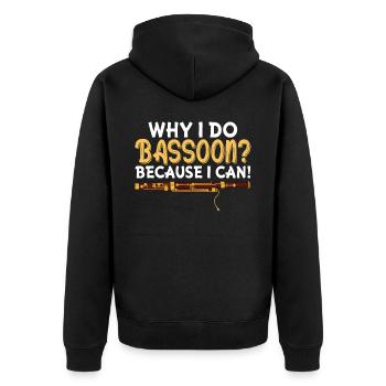 Fagottist - Unisex Premium Bio Zip Hoodie - Schwarz - Hinten - Nico (187cm)