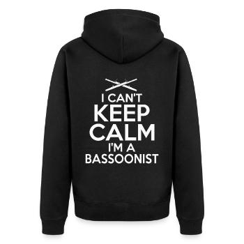 Fagott - Unisex Premium Bio Zip Hoodie - Schwarz - Hinten - Nico (187cm)