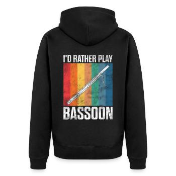 Fagottist - Unisex Premium Bio Zip Hoodie - Schwarz - Hinten - Nico (187cm)