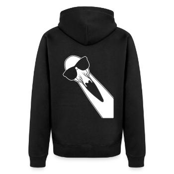 Flamingo mit Sonnenbrille Flamingos - Unisex Premium Bio Zip Hoodie - Schwarz - Hinten - Nico (187cm)