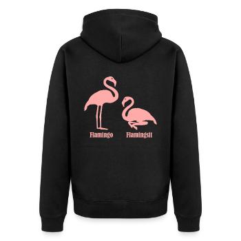Flamants roses Flamants roses - Veste à capuche bio Premium Unisexe - noir - Dos - Nico (187cm)