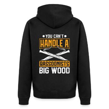 Fagott - Unisex Premium Bio Zip Hoodie - Schwarz - Hinten - Nico (187cm)
