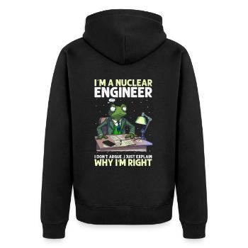 Erneuerbare Nukleare Spruch für Nukleartechnik - Unisex Premium Bio Zip Hoodie - Schwarz - Hinten - Nico (187cm)