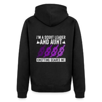 Pfadfindertante Design Für Eine - Unisex Premium Organic Zip Hoodie - black - Back - Nico (187cm)