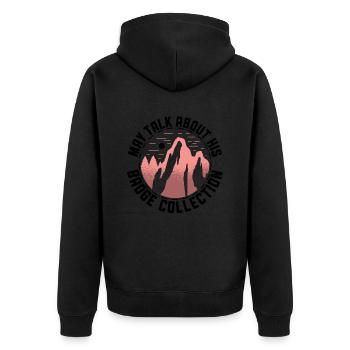 Pfadfinderleiter-design Für Einen - Unisex Premium Bio Zip Hoodie - Schwarz - Hinten - Nico (187cm)