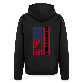 Scout Leader Usa Design Für Einen Patriotischen - Unisex Premium Bio Zip Hoodie - Schwarz - Hinten - Nico (187cm)