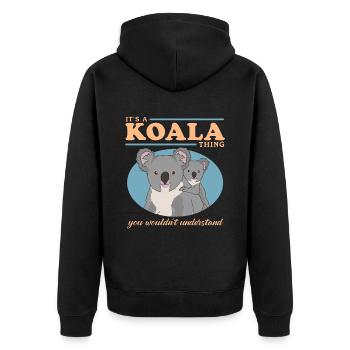 Koala Koala Ours | Koala Koala Bear Cadeau - Veste à capuche bio Premium Unisexe - noir - Dos - Nico (187cm)