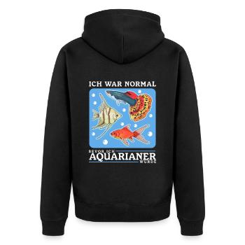 Aquarium Aquarianer Aquaristik Zierfisch Geschenk - Unisex Premium Bio Zip Hoodie - Schwarz - Hinten - Nico (187cm)