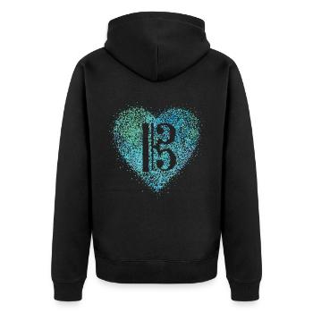 Clef de fou Professeur de musique - Veste à capuche bio Premium Unisexe - noir - Dos - Nico (187cm)