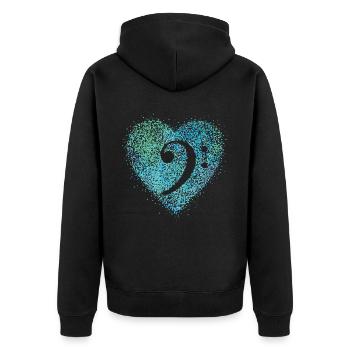 Clef de basse Chanteur basse Professeur de musique de violoncelle - Veste à capuche bio Premium Unisexe - noir - Dos - Nico (187cm)