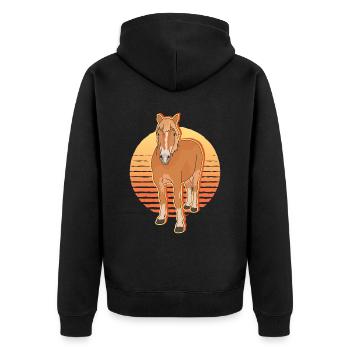Chevaux Haflinger | Cadeau du propriétaire de chevaux Haffi - Veste à capuche bio Premium Unisexe - noir - Dos - Nico (187cm)