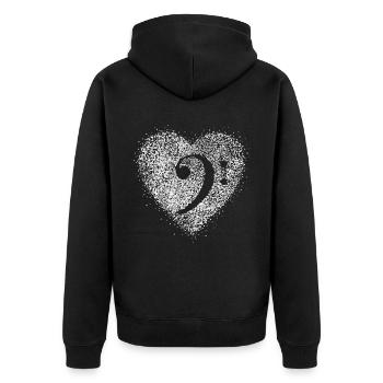 Clef de basse Chanteur basse violoncelle Cours de chant - Veste à capuche bio Premium Unisexe - noir - Dos - Nico (187cm)