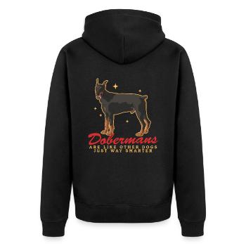 Doberman Dogs Dog Owner Gift - Unisex Premium Organic Zip Hoodie - black - Back - Nico (187cm)