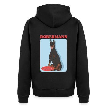 Doberman Dog Dog Propriétaire Cadeau - Veste à capuche bio Premium Unisexe - noir - Dos - Nico (187cm)