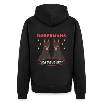Doberman Dogs | Dog Owner Gift - Unisex Premium Organic Zip Hoodie - black - Back - Nico (187cm)