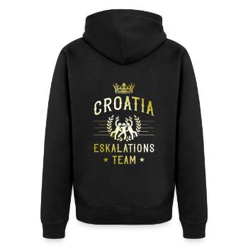Croatia escalation - Unisex Premium Organic Zip Hoodie - black - Back - Nico (187cm)