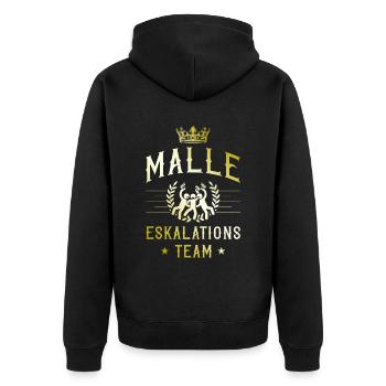Malle Escalation - Unisex Premium Organic Zip Hoodie - black - Back - Nico (187cm)