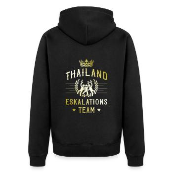 Thailand Escalation - Unisex Premium Organic Zip Hoodie - black - Back - Nico (187cm)