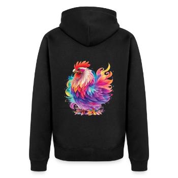 Poulet coloré Poulet Amateur Poulet Design - Veste à capuche bio Premium Unisexe - noir - Dos - Nico (187cm)