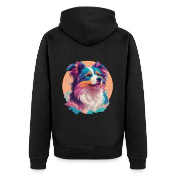 Berger Australien Chien Chien Amoureux Chiens - Veste à capuche bio Premium Unisexe - noir - Dos - Nico (187cm)