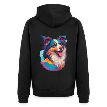 Berger Australien Chien Chien Ami Pet - Veste à capuche bio Premium Unisexe - noir - Dos - Nico (187cm)