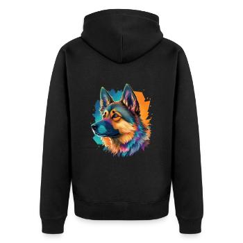 German Shepherd Best Friend and Dog - Unisex Premium Organic Zip Hoodie - black - Back - Nico (187cm)