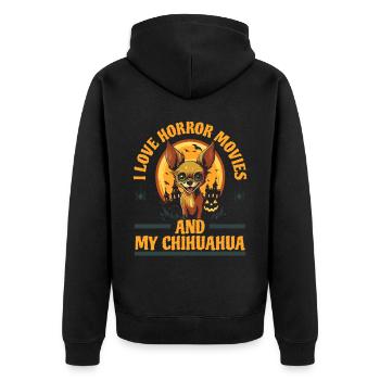 Chihuahua Halloween Puppy Trick Or Treat Dog Lover - Veste à capuche bio Premium Unisexe - noir - Dos - Nico (187cm)