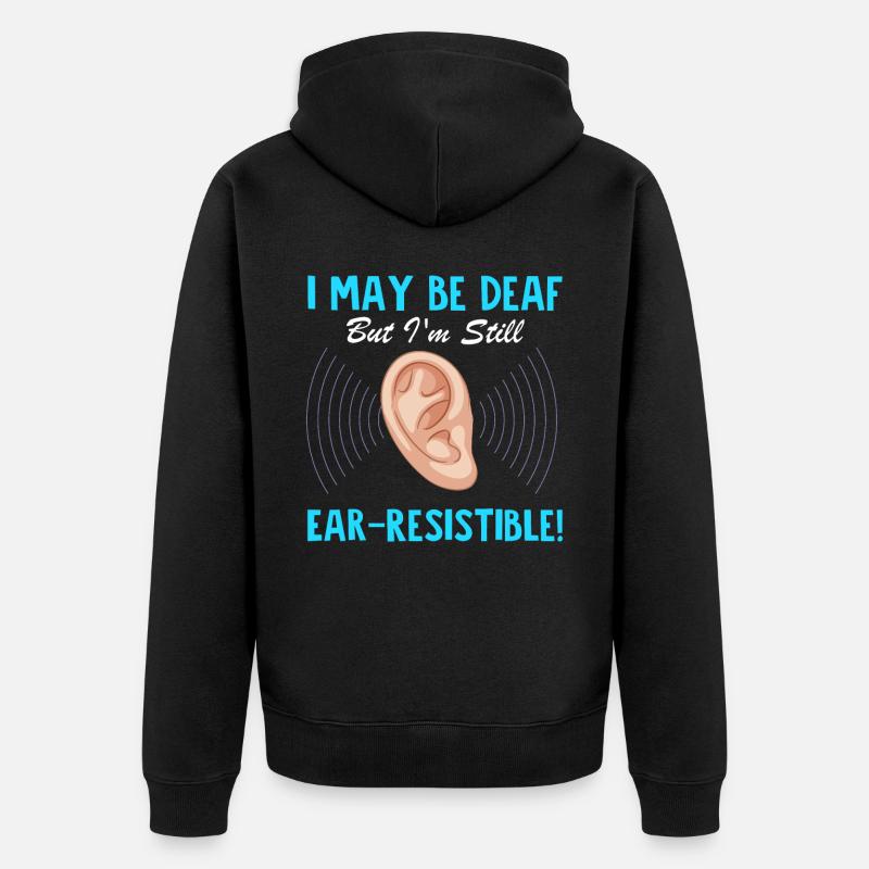 Deaf Pride Gebärdensprache - Unisex Premium Bio Zip Hoodie - Schwarz