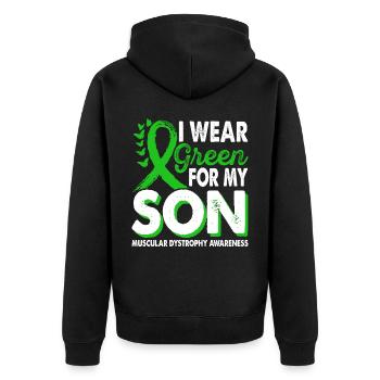 Portez un ruban vert pour le - Veste à capuche bio Premium Unisexe - noir - Dos - Nico (187cm)