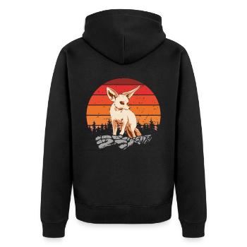 Retro Vintage Fennec Fox Propriétaire Fennec Foxes - Veste à capuche bio Premium Unisexe - noir - Dos - Nico (187cm)