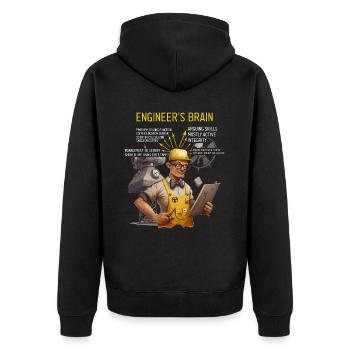 Nuklearingenieur für Kernkraftwerk und Kernenergie - Unisex Premium Bio Zip Hoodie - Schwarz - Hinten - Nico (187cm)