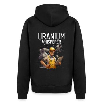Kernenergie Spruch für Kernenergie - Unisex Premium Bio Zip Hoodie - Schwarz - Hinten - Nico (187cm)