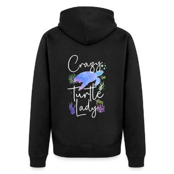 Sea Turtle Tortoise Watercolor - Unisex Premium Bio Zip Hoodie - Schwarz - Hinten - Nico (187cm)